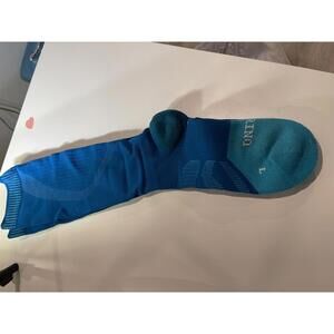 Blue Knee-High Athletic Sock with Cushioned Foot